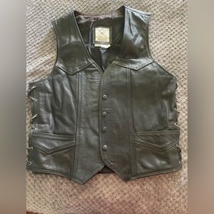 Black leather vest
